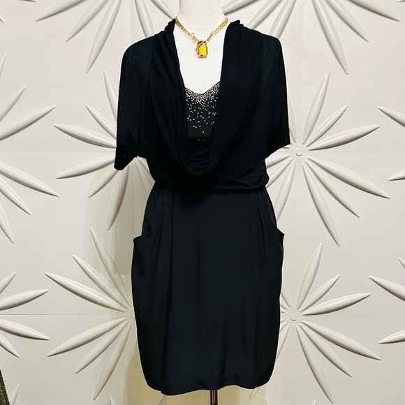 Twelfth Street by Cynthia Vincent SZ 6 Little black dress with gold studs. - Picture 1 of 2